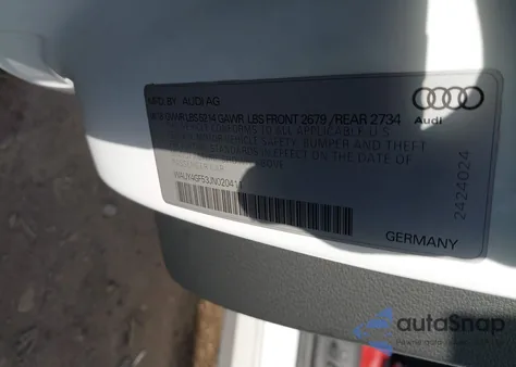 2018 Audi S5 3.0T Premium Plus from USA, damaged, VIN WAUY4GF53JN020411
